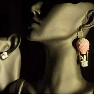 Charming Pink and Gold Balloon Earrings